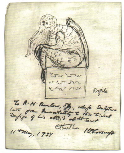 Cthulhu sketch by Lovecraft